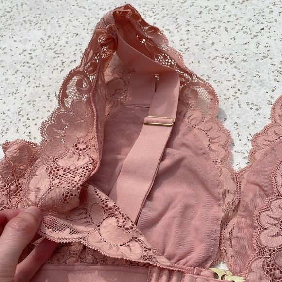 Dusty Pink Lace Free People We Are HAH Got Ur Back Bra in Copper Rose - Picture 14 of 16